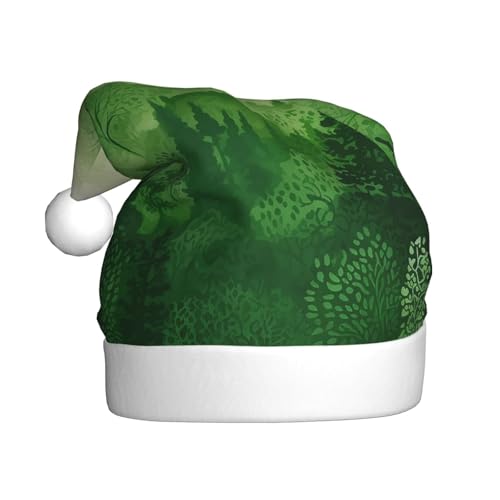 NONHAI Weihnachtsmütze, grüner Baum, Weihnachtsmütze, Weihnachtsmütze für Erwachsene, Uni, Samt, klassische Weihnachtsmannmütze für Weihnachten, Neujahr von NONHAI