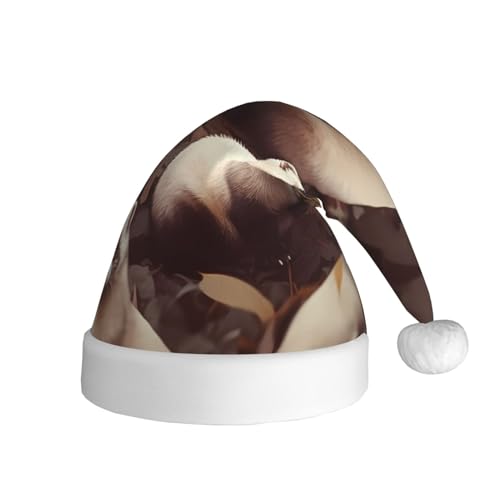 NONHAI Weihnachtsmütze, haariges Frettchen, Weihnachtsmütze für Erwachsene, für Damen und Herren, Neujahr, festliches Partyzubehör NONHAI Weihnachtsmütze, haariges Frettchen, Weihnachtsmütze für Erwachsene, für Damen und Herren, Neujahr, festliches Partyzubehör von NONHAI