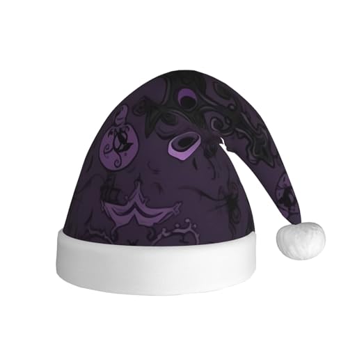 NONHAI Weihnachtsmütze, lila, schwarz, Gothic, gruselige Weihnachtsmütze, Erwachsene, Weihnachtsmütze für Damen und Herren, Neujahr, festliches Partyzubehör NONHAI Weihnachtsmütze, lila, schwarz, Gothic, gruselige Weihnachtsmütze, Erwachsene, Weihnachtsmütze für Damen und Herren, Neujahr, festliches Partyzubehör von NONHAI