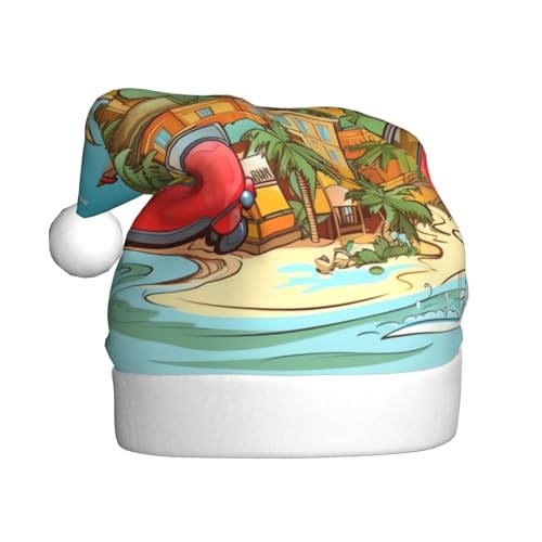 NONHAI Weihnachtsmütze Insel Kuba, Weihnachtsmütze, Weihnachtsmütze für Erwachsene, Uni, Samt, klassische Weihnachtsmannmütze für Weihnachten, Neujahr NONHAI Weihnachtsmütze Insel Kuba, Weihnachtsmütze, Weihnachtsmütze für Erwachsene, Uni, Samt, klassische Weihnachtsmannmütze für Weihnachten, Neujahr von NONHAI