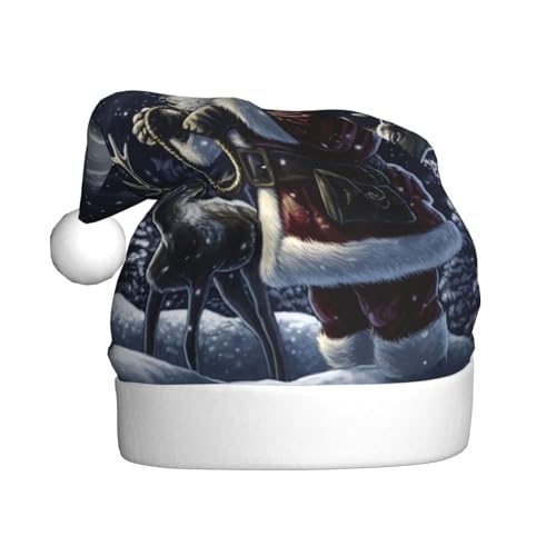 NONHAI Weihnachtsmütze für Erwachsene, Uni, Samt, klassische Weihnachtsmütze für Weihnachten, Neujahr von NONHAI