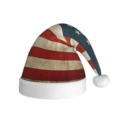 NONHAI Weihnachtsmütze im Vintage-Stil, amerikanische USA-Flagge, Weihnachtsmütze für Erwachsene, Weihnachten, Urlaub, Hut für Damen und Herren, Neujahr, festliches Partyzubehör NONHAI Weihnachtsmütze im Vintage-Stil, amerikanische USA-Flagge, Weihnachtsmütze für Erwachsene, Weihnachten, Urlaub, Hut für Damen und Herren, Neujahr, festliches Partyzubehör von NONHAI