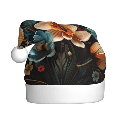 NONHAI Weihnachtsmütze mit Blumenmuster, Weihnachtsmütze, Weihnachtsmütze für Erwachsene, Uni, Samt, klassische Weihnachtsmannmütze für Weihnachten, Neujahr NONHAI Weihnachtsmütze mit Blumenmuster, Weihnachtsmütze, Weihnachtsmütze für Erwachsene, Uni, Samt, klassische Weihnachtsmannmütze für Weihnachten, Neujahr von NONHAI