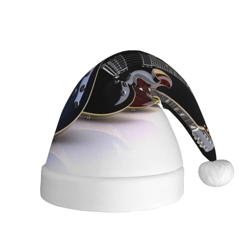 NONHAI Weihnachtsmütze mit E-Gitarre, Weihnachtsmütze für Erwachsene, für Damen und Herren, Neujahr, festliches Partyzubehör NONHAI Weihnachtsmütze mit E-Gitarre, Weihnachtsmütze für Erwachsene, für Damen und Herren, Neujahr, festliches Partyzubehör von NONHAI