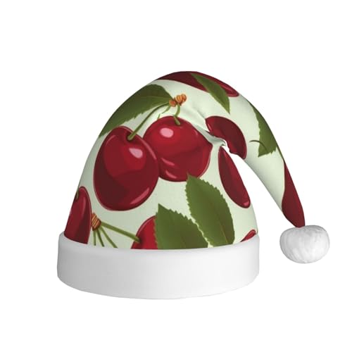 NONHAI Weihnachtsmütze mit Kirschfrucht, Weihnachtsmütze für Erwachsene, für Damen und Herren, Neujahr, festliches Partyzubehör NONHAI Weihnachtsmütze mit Kirschfrucht, Weihnachtsmütze für Erwachsene, für Damen und Herren, Neujahr, festliches Partyzubehör von NONHAI