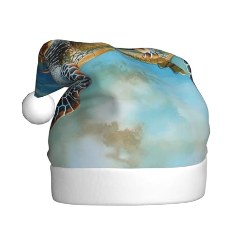 NONHAI Weihnachtsmütze mit Meeresschildkröte, Weihnachtsmütze, Weihnachtsmütze für Erwachsene, Uni, Samt, klassische Weihnachtsmannmütze für Weihnachten, Neujahr NONHAI Weihnachtsmütze mit Meeresschildkröte, Weihnachtsmütze, Weihnachtsmütze für Erwachsene, Uni, Samt, klassische Weihnachtsmannmütze für Weihnachten, Neujahr von NONHAI