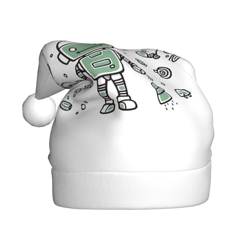 NONHAI Weihnachtsmütze mit Robotermotiv, Weihnachtsmütze, Weihnachtsmütze für Erwachsene, Uni, Samt, klassische Weihnachtsmannmütze für Weihnachten, Neujahr NONHAI Weihnachtsmütze mit Robotermotiv, Weihnachtsmütze, Weihnachtsmütze für Erwachsene, Uni, Samt, klassische Weihnachtsmannmütze für Weihnachten, Neujahr von NONHAI