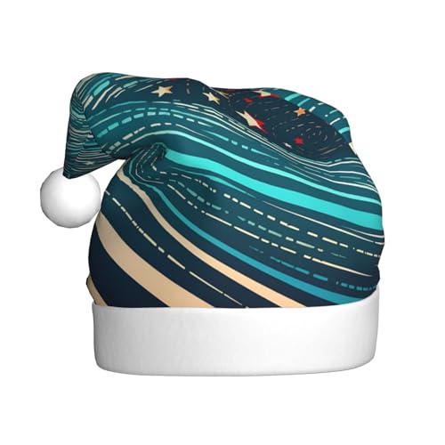 NONHAI Weihnachtsmütze mit Sternenwellen, Weihnachtsmütze, Weihnachtsmütze für Erwachsene, Uni, Samt, klassische Weihnachtsmannmütze für Weihnachten, Neujahr NONHAI Weihnachtsmütze mit Sternenwellen, Weihnachtsmütze, Weihnachtsmütze für Erwachsene, Uni, Samt, klassische Weihnachtsmannmütze für Weihnachten, Neujahr von NONHAI