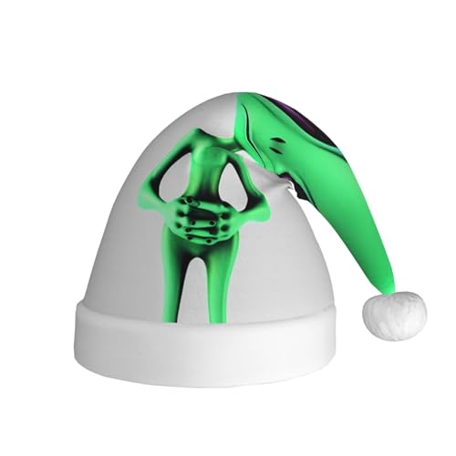 NONHAI Weihnachtsmütze mit grünem Alien-Motiv, für Erwachsene, für Damen, Herren, Neujahr, festliches Partyzubehör NONHAI Weihnachtsmütze mit grünem Alien-Motiv, für Erwachsene, für Damen, Herren, Neujahr, festliches Partyzubehör von NONHAI
