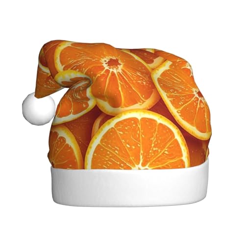 NONHAI Weihnachtsmütze mit orangefarbenen Scheiben, Weihnachtsmütze, Weihnachtsmütze für Erwachsene, Uni, Samt, klassische Weihnachtsmannmütze für Weihnachten, Neujahr NONHAI Weihnachtsmütze mit orangefarbenen Scheiben, Weihnachtsmütze, Weihnachtsmütze für Erwachsene, Uni, Samt, klassische Weihnachtsmannmütze für Weihnachten, Neujahr von NONHAI