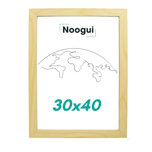 NOOGUI Bilderrahmen 30×40 Holz Natur | Mit Antireflex‑Plexiglas | Für Fotos, Poster, Urkunden oder Puzzle | Vertikal & Horizontal | 30×40 cm von NOOGUI
