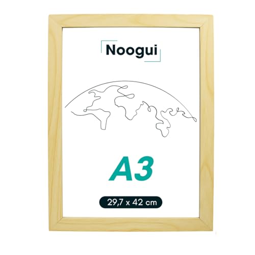 NOOGUI Bilderrahmen A3 Holz | DIN A3 Rahmen Entspiegelt | für Fotos und Diplome | Holzrahmen für Wandmontage vertikal & horizontal 30x42 Cm von NOOGUI