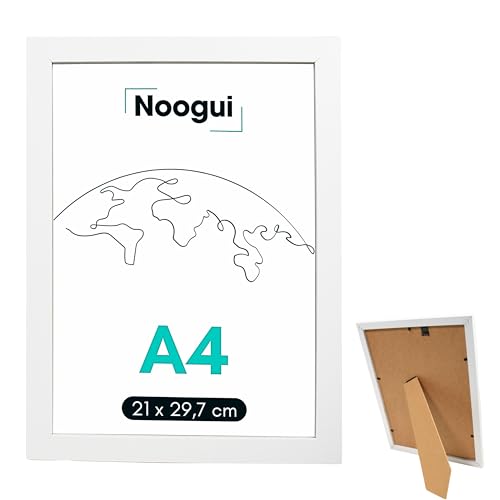 NOOGUI Bilderrahmen A4 Holz | DIN A4 Rahmen Entspiegelt | für Fotos und Diplome | Holzrahmen für Wandmontage vertikal & horizontal 21x30 Cm Weiß NOOGUI Bilderrahmen A4 Holz | DIN A4 Rahmen Entspiegelt | für Fotos und Diplome | Holzrahmen für Wandmontage vertikal & horizontal 21x30 Cm Weiß von NOOGUI