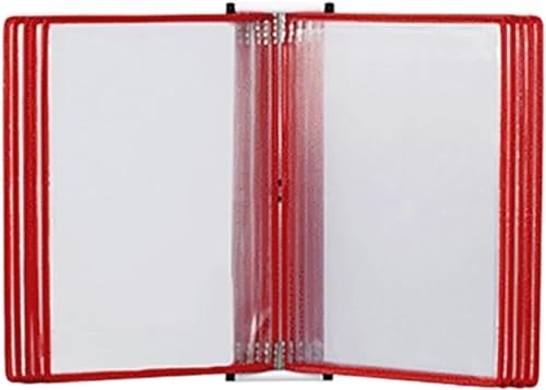 Wandmontierter Dokumentenhalter, Sichtwandmappe A4, 20 Hüllen(Color:Rosso) von NOOLAR