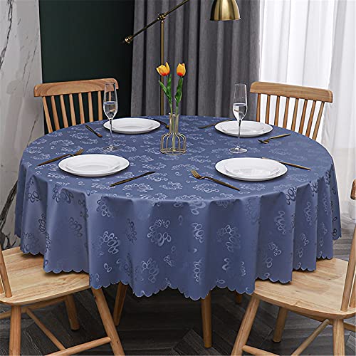 Runde Tischdecke,Tischtuch,Wachstuch Tischdecke Abwaschbar Rund,für Home Küche Dekoration (160cm,Windblau) von NOPEXTO