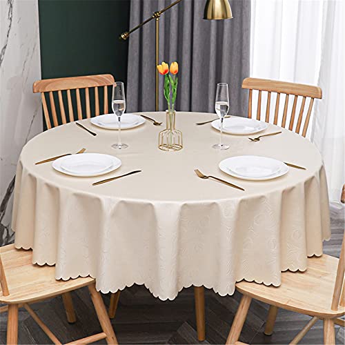 Runde Tischdecke,Tischtuch,Wachstuch Tischdecke Abwaschbar Rund,für Home Küche Dekoration (160cm,Stern Beige) von NOPEXTO