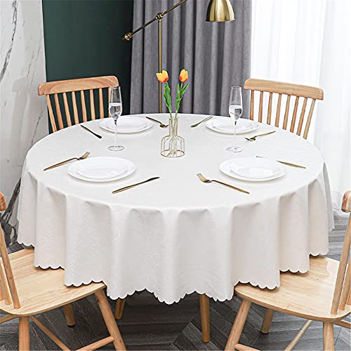 NOPEXTO Runde Tischdecke,Tischtuch,Wachstuch Tischdecke Abwaschbar Rund,für Home Küche Dekoration (180cm,Sterncreme) von NOPEXTO