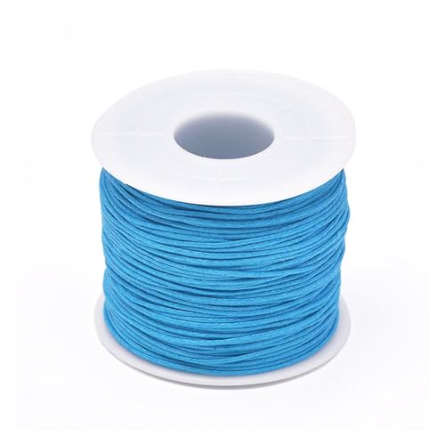 24-70 m 1 mm gewachste Baumwollschnur for Perlenarbeiten, DIY-Armbänder, Halsketten, geflochtene Schnüre, Schmuckherstellung(Color:Blue Wax Cord,Size:1MM x 70M) von NORAZE