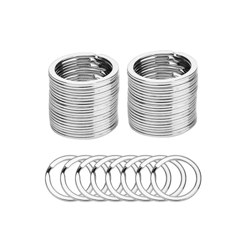 NORAZE 20 Stück Edelstahl-Schlüsselanhänger, geteilte Ringe for Schlüsselanhänger, DIY-Schlüsselanhänger, Zubehör, Schmuckherstellung, Zubehör (Color : Silver 20pcs, Size : 1.5x15mm) von NORAZE