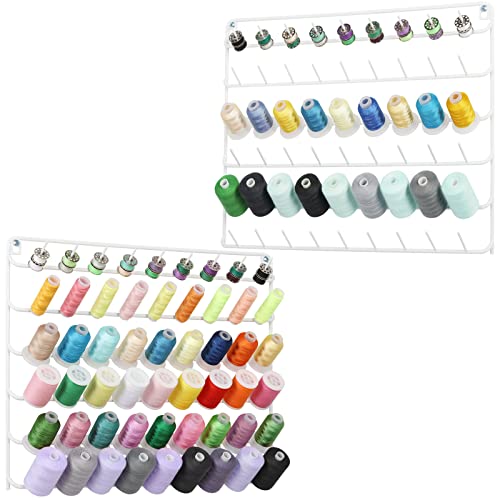 Fadenhalter,Nähgarnständer aus Metall,2er-Pack Wandhalterung,Stickerei Nähen,54 Spulen, Speicherorganisator,Wandgeflecht-Haarständer für Quilt-Bastelzimmer, Weiß Fadenhalter,Nähgarnständer aus Metall,2er-Pack Wandhalterung,Stickerei Nähen,54 Spulen, Speicherorganisator,Wandgeflecht-Haarständer für Quilt-Bastelzimmer, Weiß von NORCEESAN