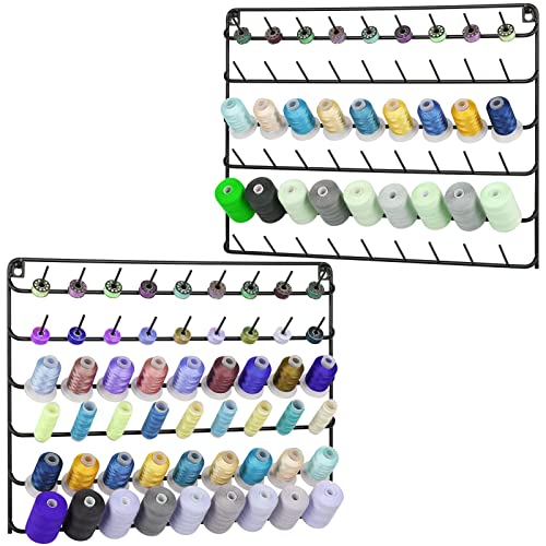 NORCEESAN Fadenhalter Wand 54 Spulen Faden Rack Wandmontaged Set von 2 Nähsticksticke Spulenhalter mit hängenden Haken Metallgewinde Organizer für Quiltfaden, die Haarstange für Haare braßen NORCEESAN Fadenhalter Wand 54 Spulen Faden Rack Wandmontaged Set von 2 Nähsticksticke Spulenhalter mit hängenden Haken Metallgewinde Organizer für Quiltfaden, die Haarstange für Haare braßen von NORCEESAN