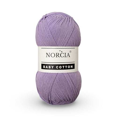 Norcia Baby-Baumwolle, 55 % Baumwolle, 45 % Acryl, fein/Sport (2) zum Häkeln und Stricken, weiches Amigurumi-Garn, 100 g von NORCIA