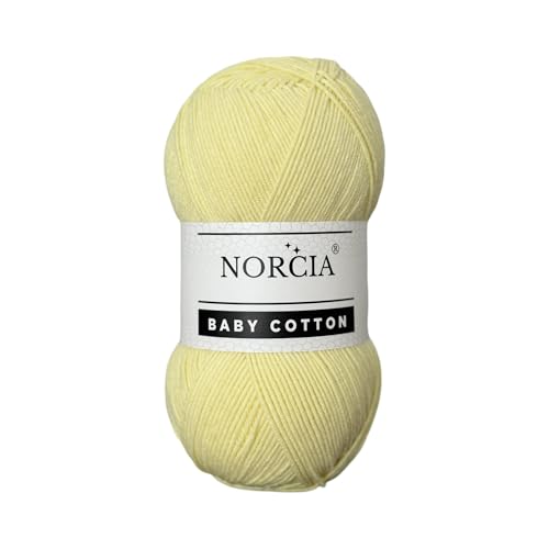 Norcia Baby-Baumwolle, 55 % Baumwolle, 45 % Acryl, fein/Sport (2) zum Häkeln und Stricken, weiches Amigurumi-Garn, 100 g von NORCIA
