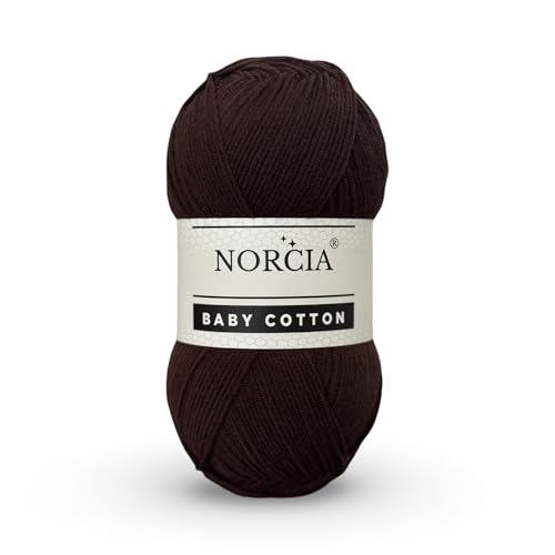 Norcia Baby-Baumwolle, 55 % Baumwolle, 45 % Acryl, fein/Sport (2) zum Häkeln und Stricken, weiches Amigurumi-Garn, 100 g von NORCIA