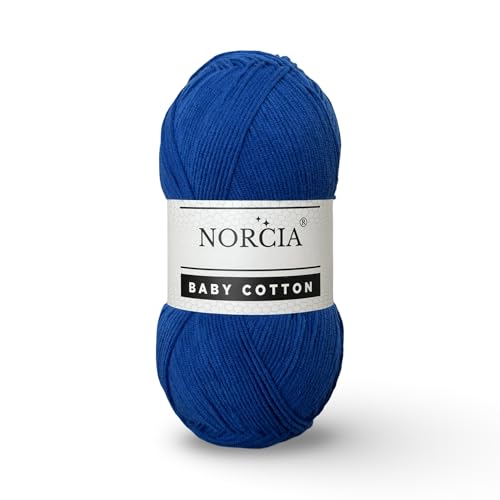 Norcia Baby-Baumwolle, 55 % Baumwolle, 45 % Acryl, fein/Sport (2) zum Häkeln und Stricken, weiches Amigurumi-Garn, 100 g von NORCIA