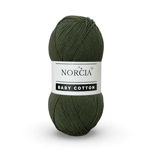 Norcia Baby-Baumwolle, 55 % Baumwolle, 45 % Acryl, fein/Sport (2) zum Häkeln und Stricken, weiches Amigurumi-Garn, 100 g von NORCIA