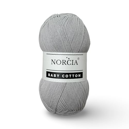 Norcia Baby-Baumwolle, 55 % Baumwolle, 45 % Acryl, fein/Sport (2) zum Häkeln und Stricken, weiches Amigurumi-Garn, 100 g von NORCIA