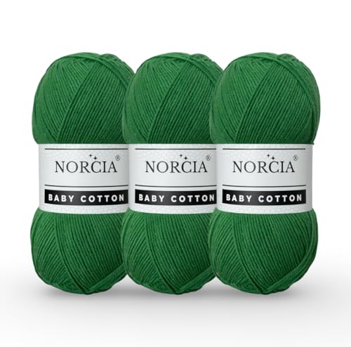 Norcia Baby-Baumwolle, 55 % Baumwolle, 45 % Acryl, fein/Sport (2) zum Häkeln und Stricken, weiches Amigurumi-Garn, 100 g von NORCIA