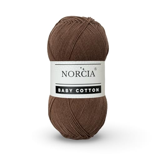 Norcia Baby-Baumwolle, 55 % Baumwolle, 45 % Acryl, fein/Sport (2) zum Häkeln und Stricken, weiches Amigurumi-Garn, 100 g von NORCIA