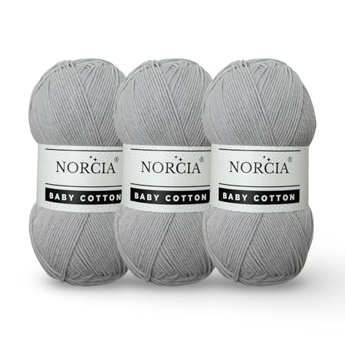 Norcia Baby-Baumwolle, 55 % Baumwolle, 45 % Acryl, fein/Sport (2) zum Häkeln und Stricken, weiches Amigurumi-Garn, 100 g von NORCIA