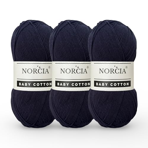 Norcia Baby-Baumwolle, 55 % Baumwolle, 45 % Acryl, fein/Sport (2) zum Häkeln und Stricken, weiches Amigurumi-Garn, 100 g von NORCIA