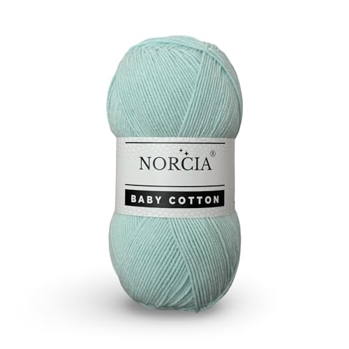 Norcia Baby-Baumwolle, 55 % Baumwolle, 45 % Acryl, fein/Sport (2) zum Häkeln und Stricken, weiches Amigurumi-Garn, 100 g von NORCIA