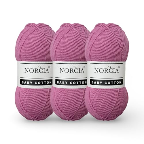 Norcia Baby-Baumwolle, 55 % Baumwolle, 45 % Acryl, fein/Sport (2) zum Häkeln und Stricken, weiches Amigurumi-Garn, 100 g von NORCIA