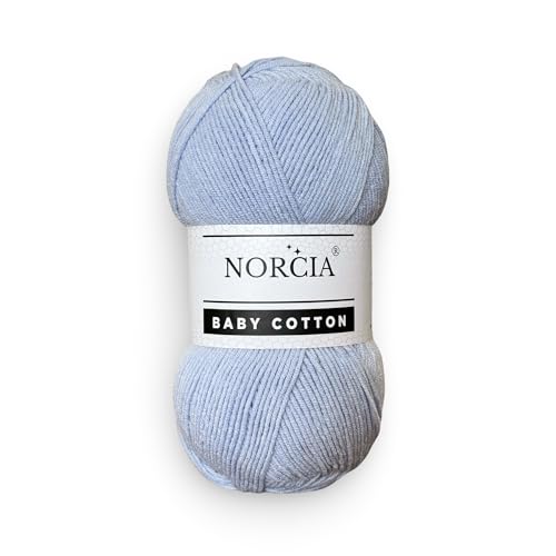 Norcia Baby-Baumwolle, 55 % Baumwolle, 45 % Acryl, fein/Sport (2) zum Häkeln und Stricken, weiches Amigurumi-Garn, 100 g von NORCIA