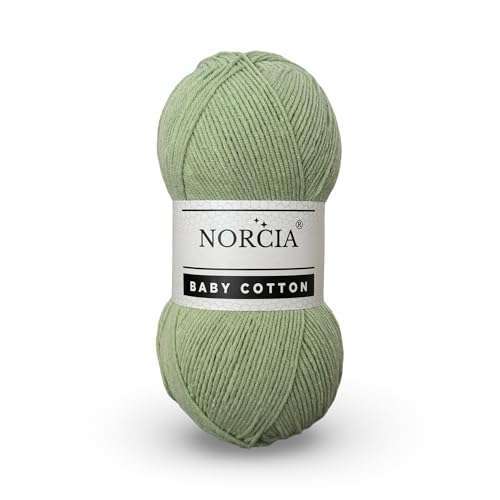 Norcia Baby-Baumwolle, 55 % Baumwolle, 45 % Acryl, fein/Sport (2) zum Häkeln und Stricken, weiches Amigurumi-Garn, 100 g von NORCIA