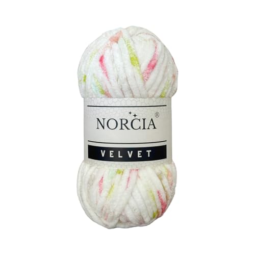 Weiches Samtgarn, Chenille-Garn zum Häkeln, super sperrig, 100 g, Babydeckengarn zum Stricken, Amigurumi-Garn zum Häkeln, Weben, Basteln von NORCIA