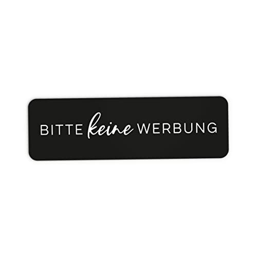 Aufkleber Bitte keine Werbung im 4er Set Schwarz | 6,8 x 2,1 cm Wetterfest UV-beständig | Sticker für schmale Briefkästen Postfächer Briefkastenklappen von NORDEULE