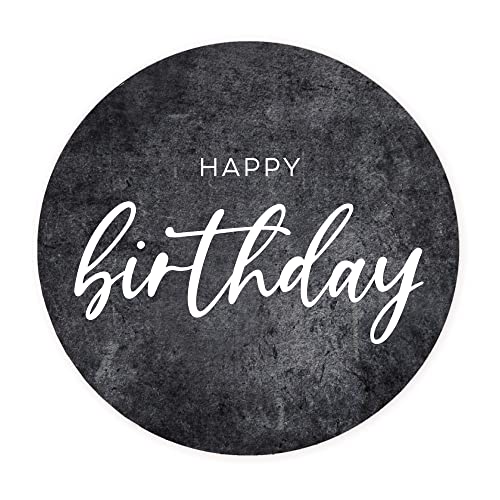 Aufkleber Happy Birthday | 40 Stück runde 3cm Etiketten in Graumeliert | Stilvolle elegante Sticker Alles Gute zum Geburtstag ideal für Geburtstagsgeschenke Verpackung Mitbringsel Karten NORDEULE Aufkleber Happy Birthday | 40 Stück runde 3cm Etiketten in Graumeliert | Stilvolle elegante Sticker Alles Gute zum Geburtstag ideal für Geburtstagsgeschenke Verpackung Mitbringsel Karten NORDEULE von NORDEULE