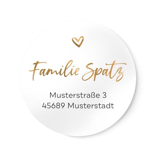 Personalisierte Adressaufkleber | 4cm Runde wischfeste Etiketten 24 Stück mit Wunschtext | ideal für Einladungskarten Umschläge Briefpost Geschenke NORDEULE (Matt Pure (Folie), ⌀ 4cm (24 Stk.)) von NORDEULE