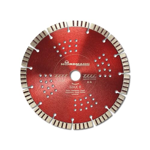 NORDMANN DIAMANTTECHNIK Diamant Trennscheibe MAX-2 Turbo 125 x 22,23 mm, Diamantscheibe für Granit, Beton, Stahlbeton, Klinker und Ziegel NORDMANN DIAMANTTECHNIK Diamant Trennscheibe MAX-2 Turbo 125 x 22,23 mm, Diamantscheibe für Granit, Beton, Stahlbeton, Klinker und Ziegel von NORDMANN DIAMANTTECHNIK