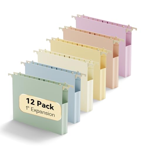 NORDUN Kunststoff-Hängemappen, Briefgröße, 2,5 cm Erweiterung, 12 Stück, verstärkte, robuste Hängemappen, Aktenschrankordner, verstellbare Reiter, erweiterbare Hängemappe, Morandi-Farbe NORDUN Kunststoff-Hängemappen, Briefgröße, 2,5 cm Erweiterung, 12 Stück, verstärkte, robuste Hängemappen, Aktenschrankordner, verstellbare Reiter, erweiterbare Hängemappe, Morandi-Farbe von NORDUN