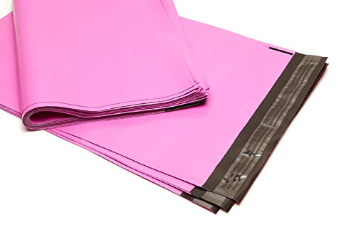 100 Farbige Folien-Versandtaschen - Bunte Klappenbeutel mit Selbstklebeverschluß, unbedruckt, LDPE, recycelbar Format 360 x 500, Farbe rosa von Nordwerk
