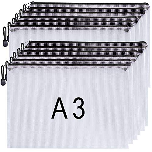 Kunststoffhüllen, A3, A3, Reißverschluss, große Druckverschlussbeutel, Dokumentenmappen, Kunststoff, Schwarz, 12 Stück Kunststoffhüllen, A3, A3, Reißverschluss, große Druckverschlussbeutel, Dokumentenmappen, Kunststoff, Schwarz, 12 Stück von NORTHERN BROTHERS
