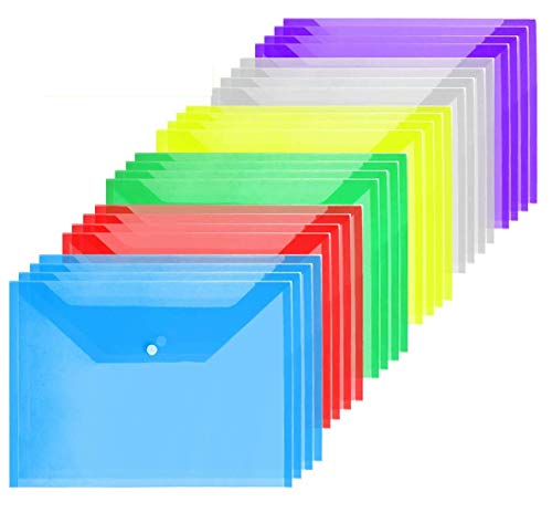 Dokumententasche A4 - Dokumentenmappe Druckknopf für Dokument Speicherung (24 Stück) von GoodtoU