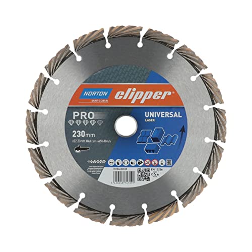 NORTON CLIPPER Trennscheibe/Diamantscheibe PRO Universal Laser - Ø 230 mm - Bohrung 22,23 mm - Segment (H/B) 10/2,5 mm | 70184603038 von NORTON CLIPPER