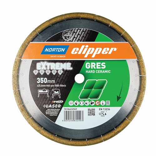 NORTON CLIPPER Diamantscheibe Extreme Gres - Ø 350 mm - Bohrung 25,4 mm - Segment (H/B) 15/2,2 mm | 70184632569 von NORTON CLIPPER